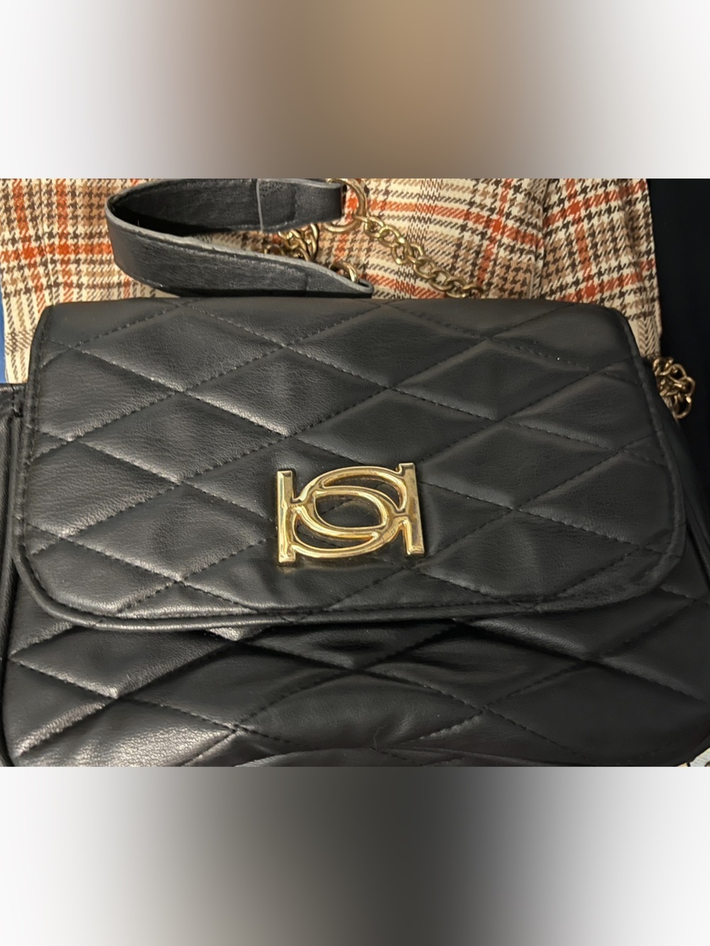 bebe Black Quilted Shoulder Bag with Gold Hardware - Picture 2 of 4
